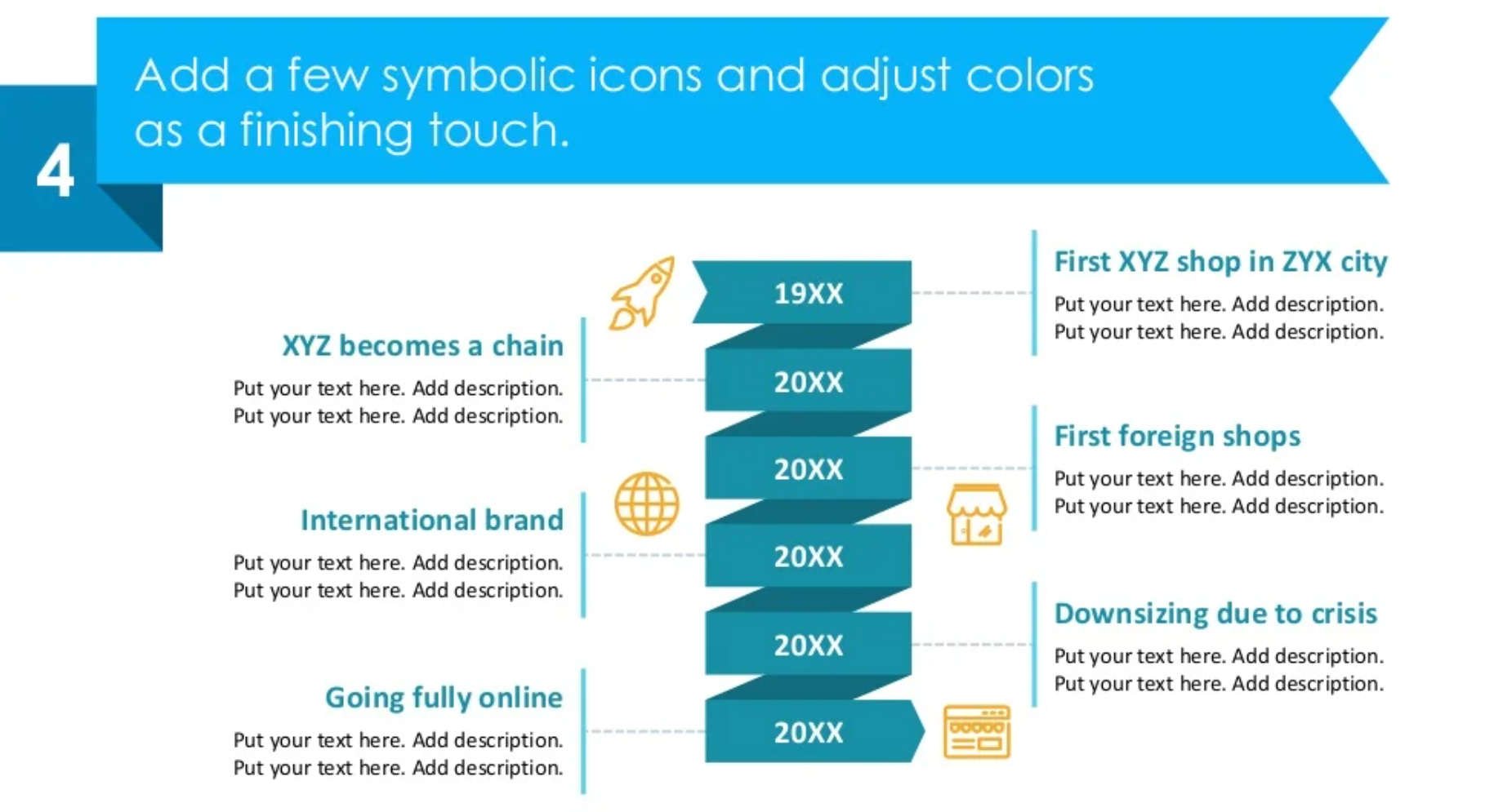 company timeline powerpoint slide redesign guide step 4