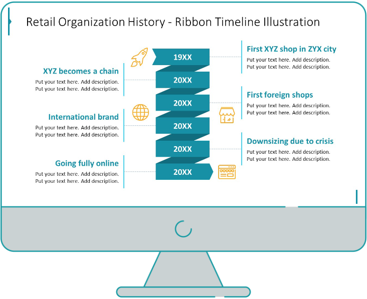 established company timeline history powerpoint slide after the redesign