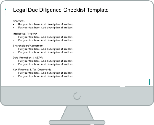 legal due diligence checklist slide before the redesign
