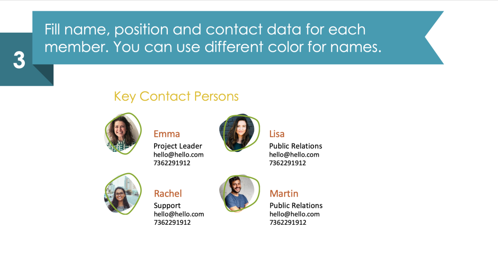 guide on creating project team PPT diagram third step slide